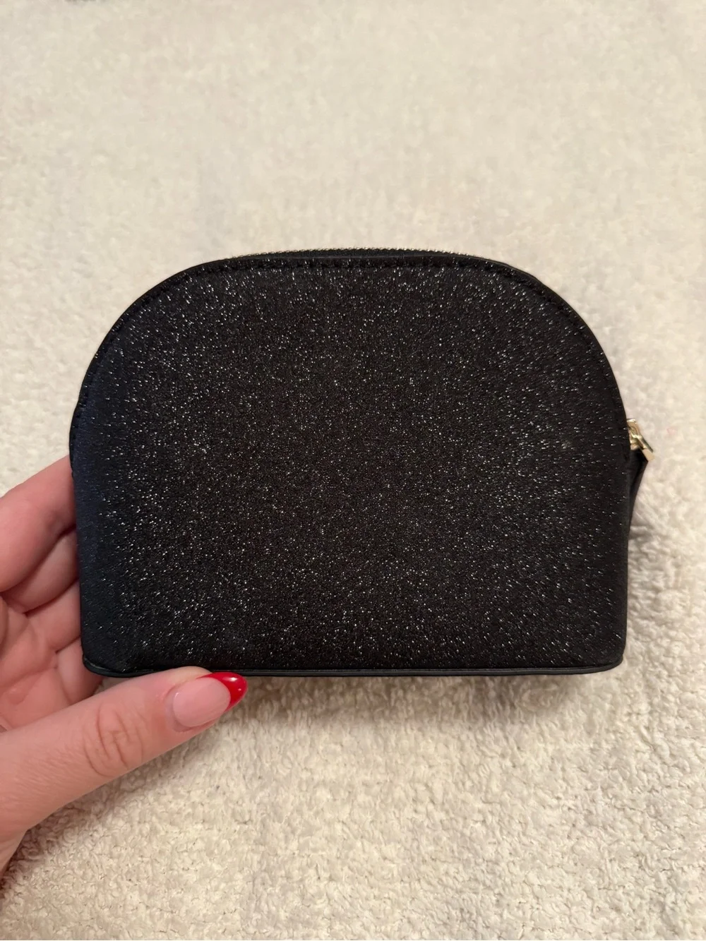 kate spade Black Glitter Mini Cosmetic Pouch
